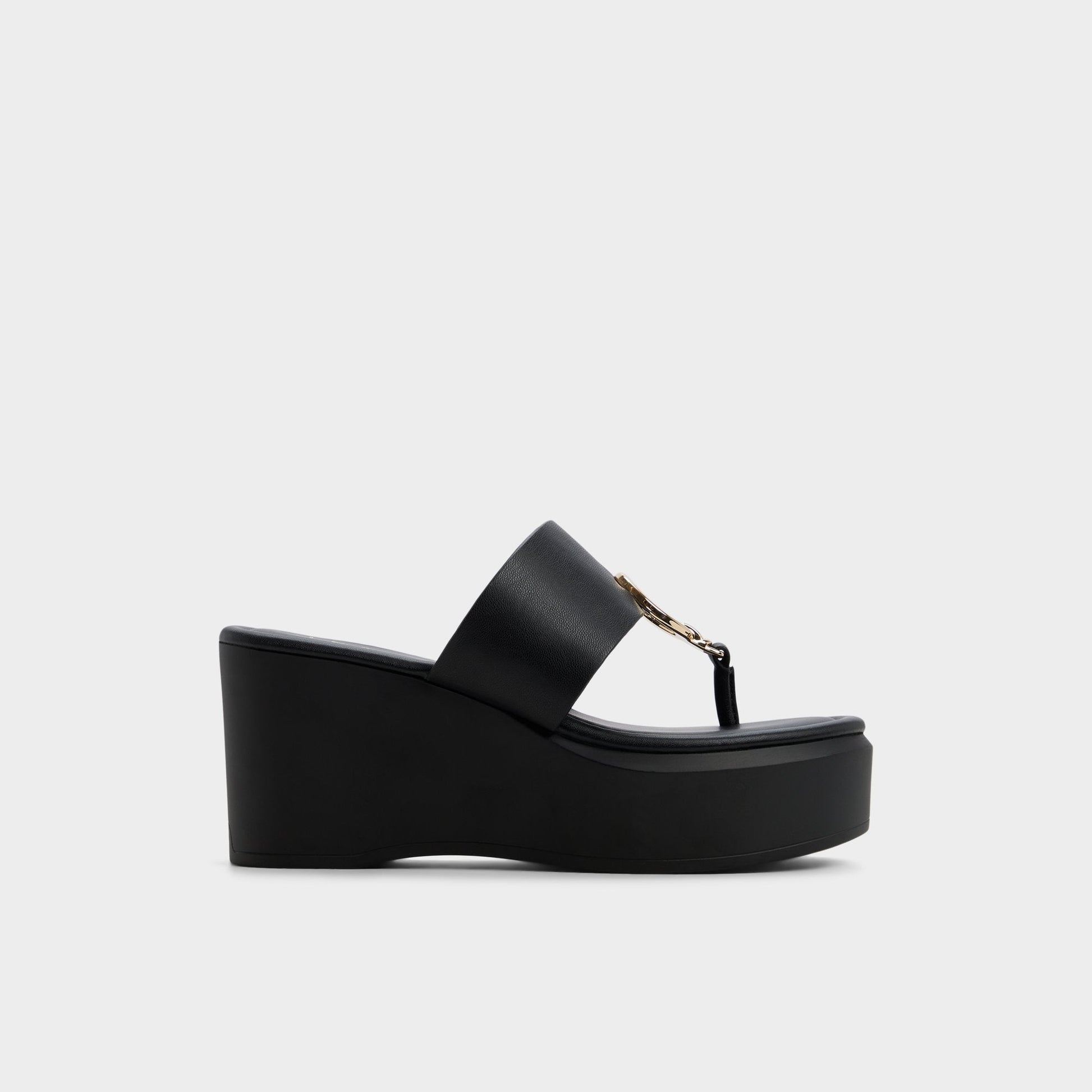 Friegan in Black - Slide sandal, Wedge heel - Black
