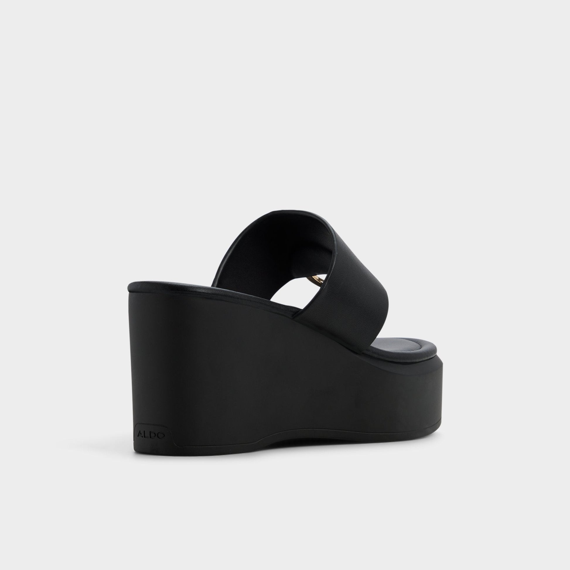 Friegan in Black - Slide sandal, Wedge heel - Black