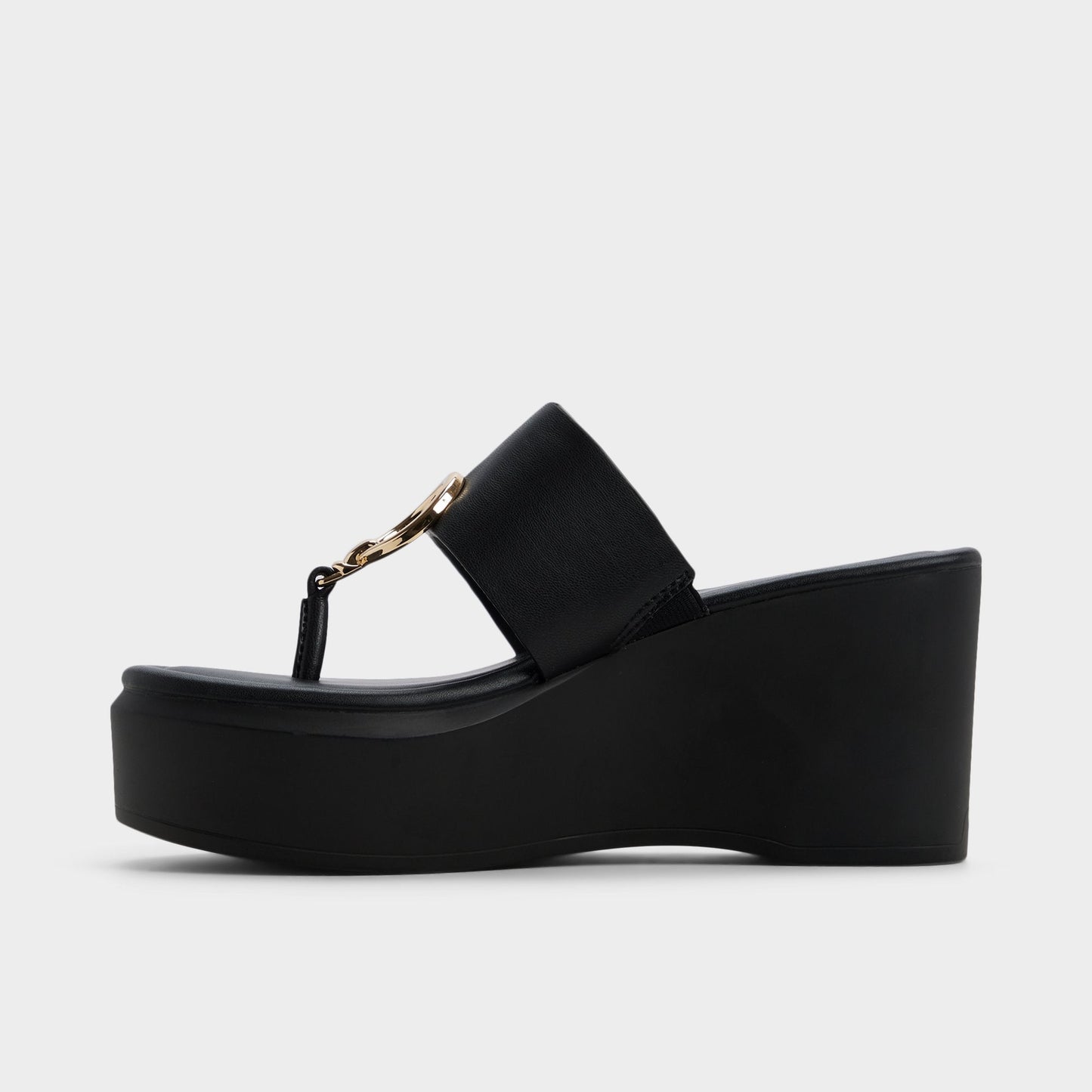 Friegan in Black - Slide sandal, Wedge heel - Black