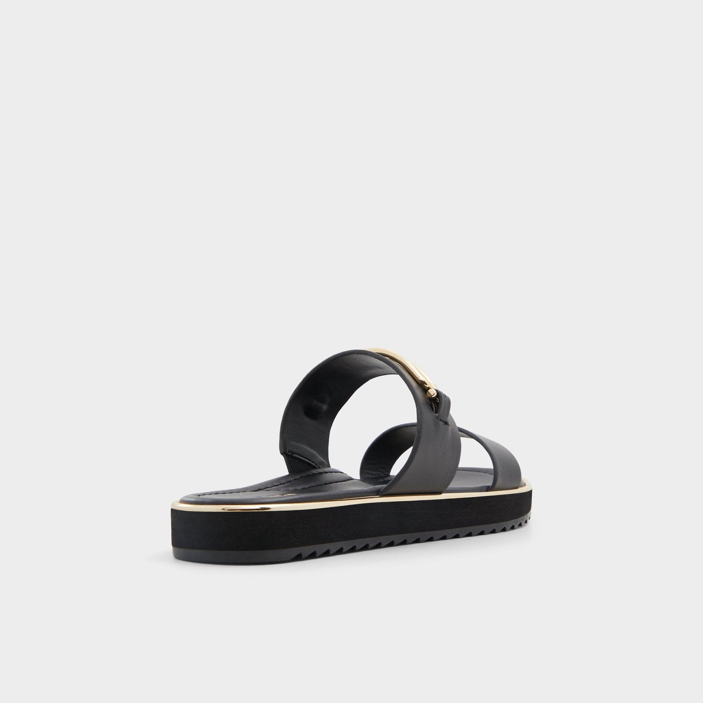 Lagoon Other Black Women's Strappy sandals - Strappy flat sandal, Footbed sandal - Other black