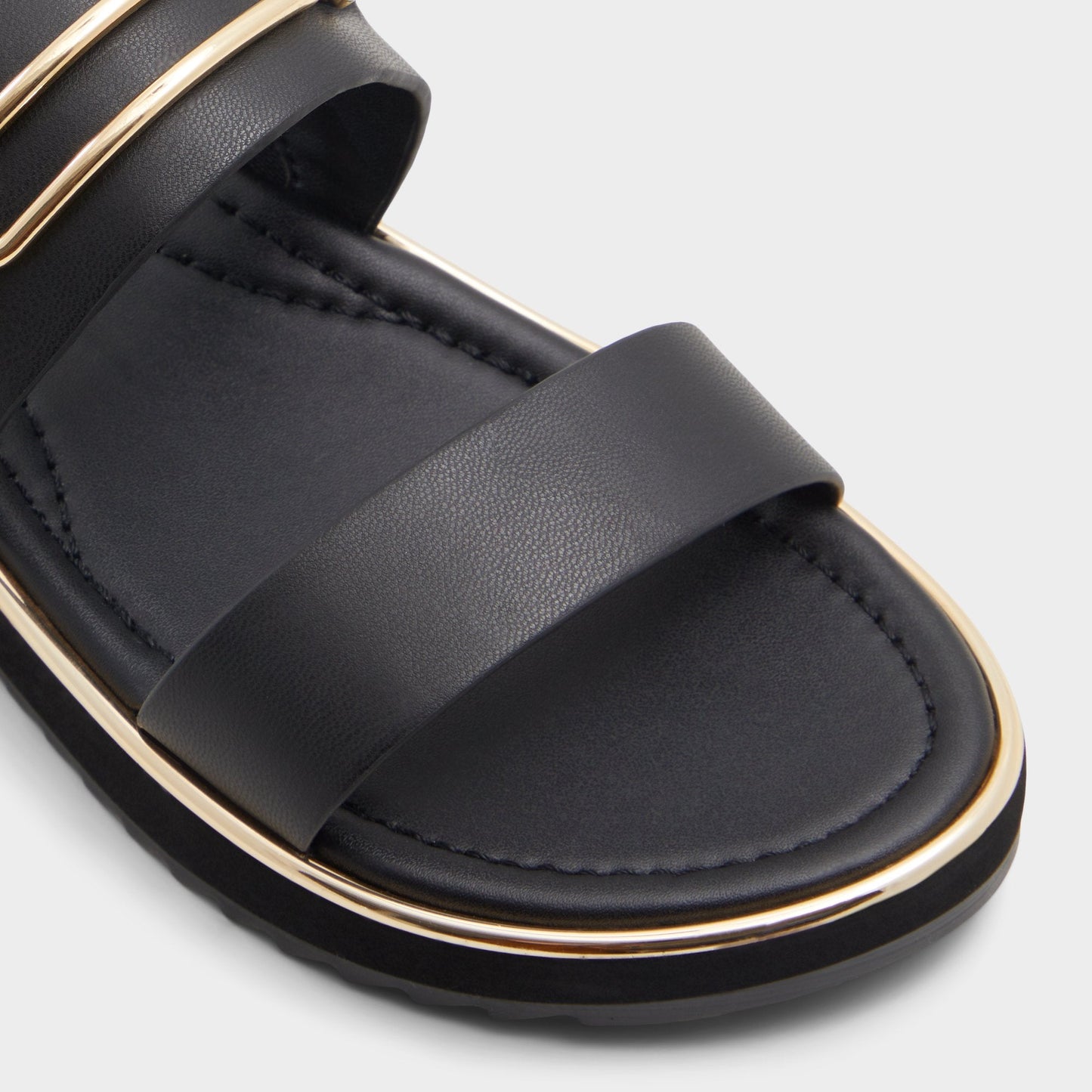 Lagoon Other Black Women's Strappy sandals - Strappy flat sandal, Footbed sandal - Other black