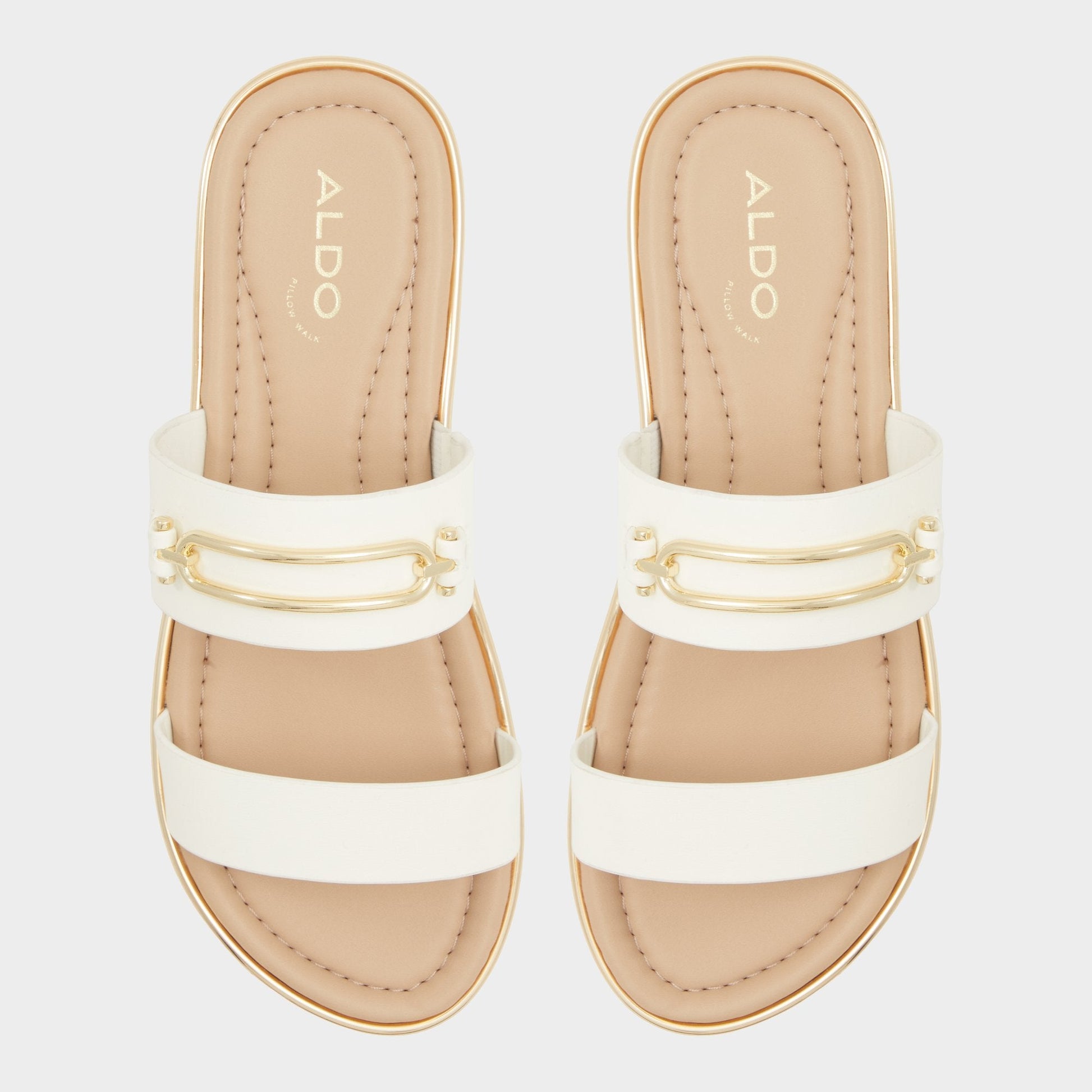 Lagoon White Women's Strappy sandals - Slide sandal, Footbed sandal - White