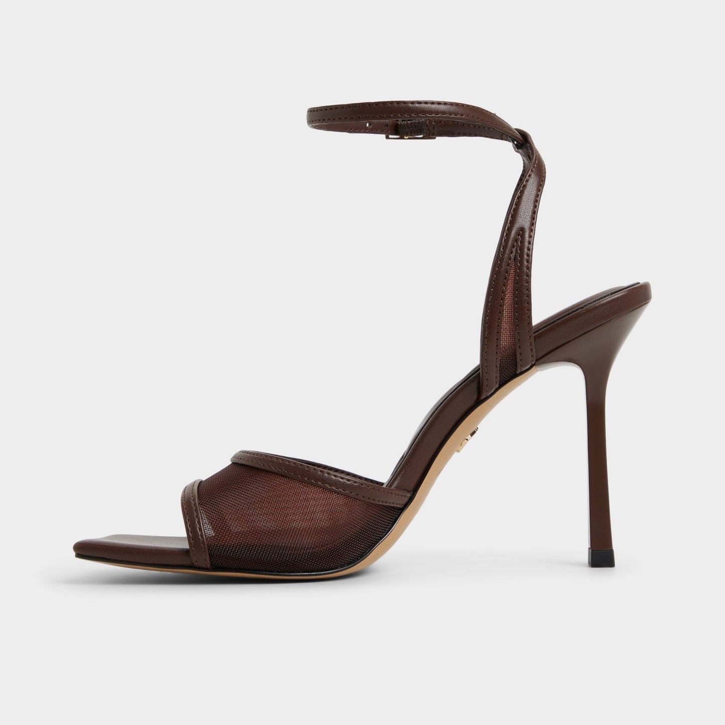 Sharra in Dark Brown - Strappy heeled sandal, Stiletto heel - Dark Brown
