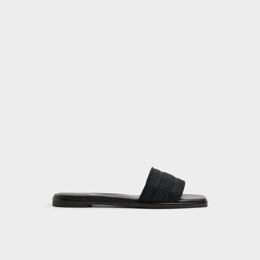Oceania Black Women's Flats - Slide sandal - Black