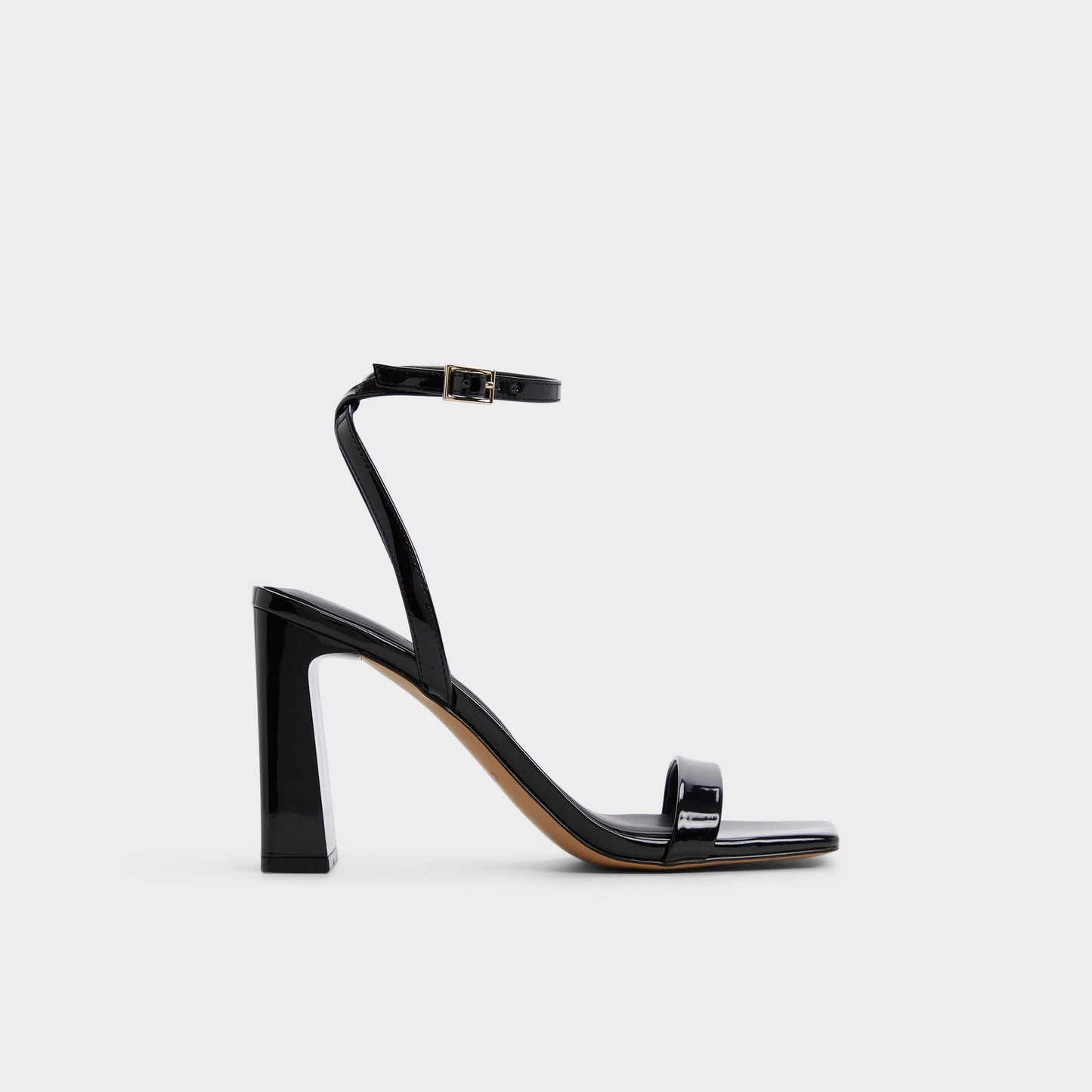 Azzira in Black - Strappy heeled sandal, Block heel - Black
