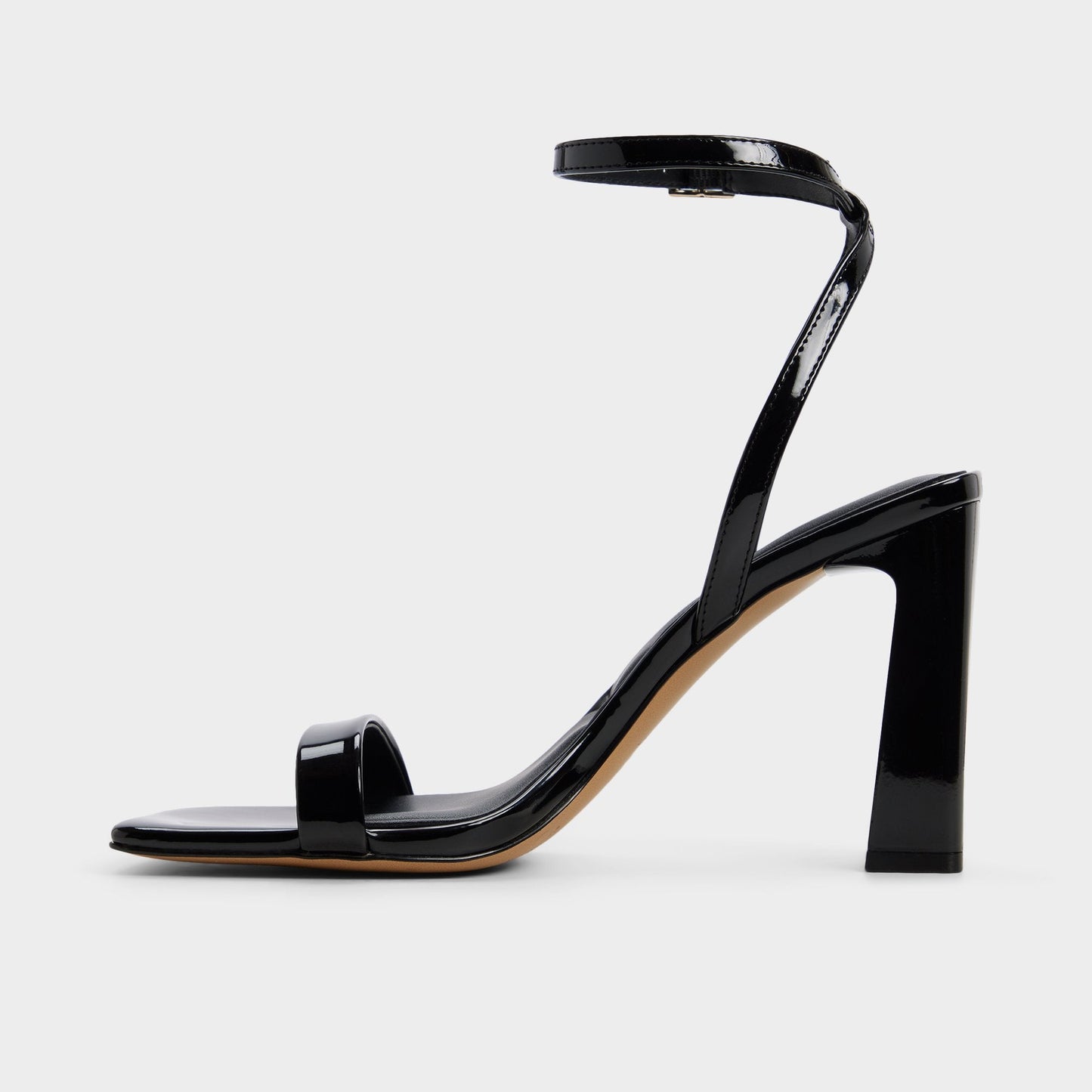 Azzira in Black - Strappy heeled sandal, Block heel - Black