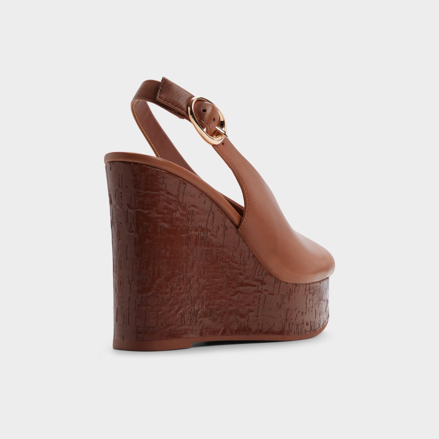 Tatianah in Dark Brown - Sling back heeled sandal, Wedge heel - Dark brown