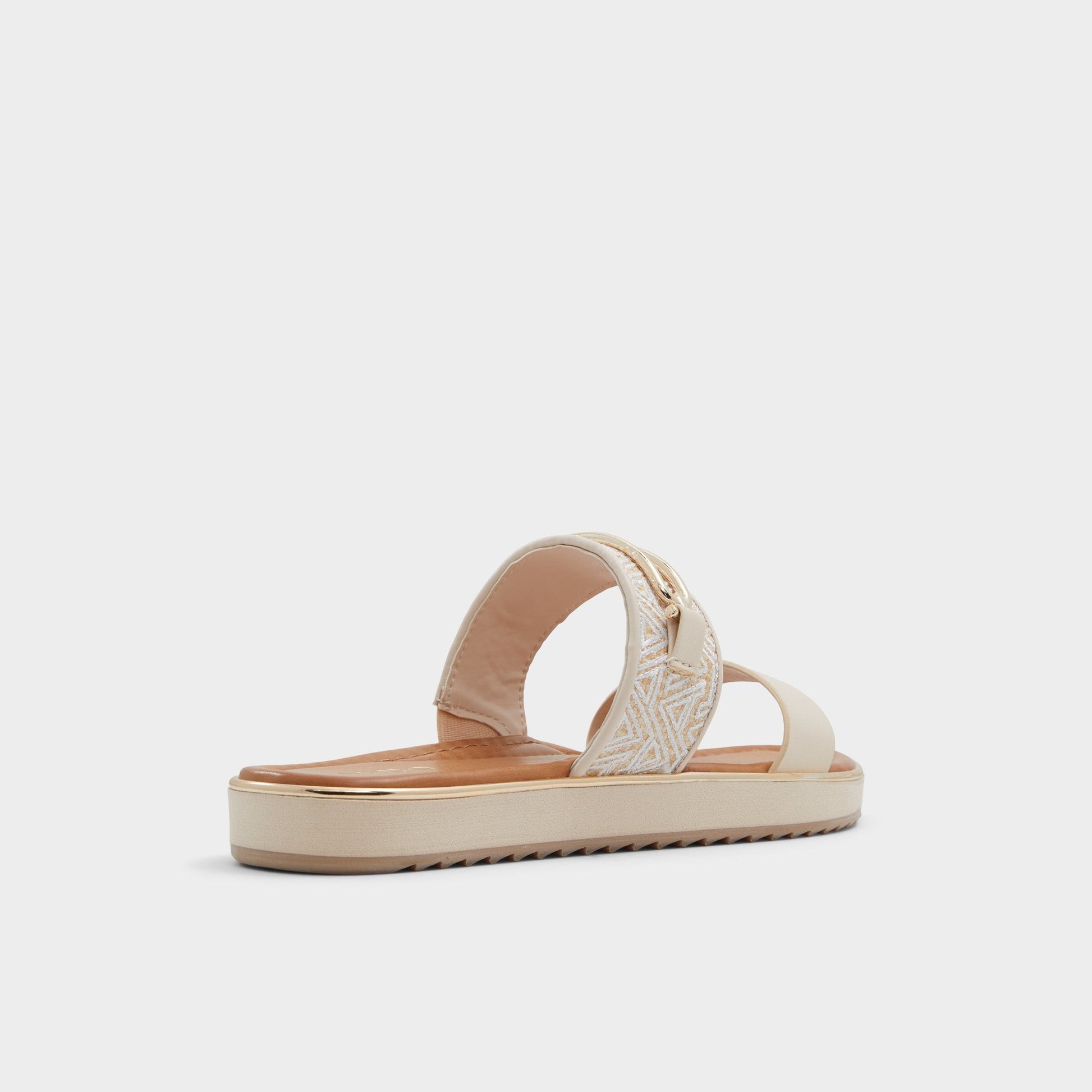 Lagoon Other Beige Synthetic Print Women's Footbed sandals - Slide sandal, Footbed sandal - Other beige