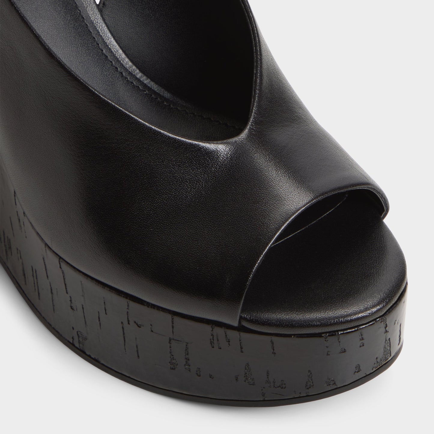 Tatianah in Black - Sling back heeled sandal, Wedge heel - Black