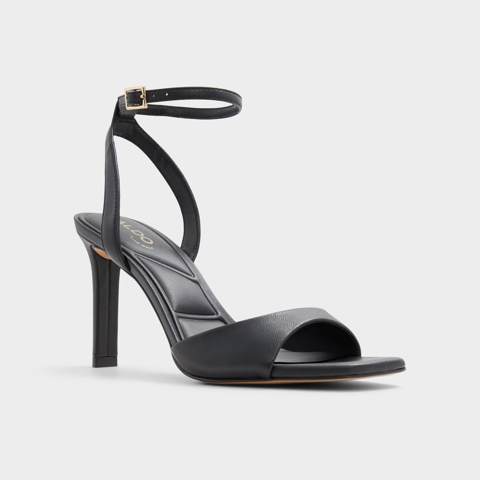 Sake Black Women's Strappy sandals - Strappy heeled sandal - Black