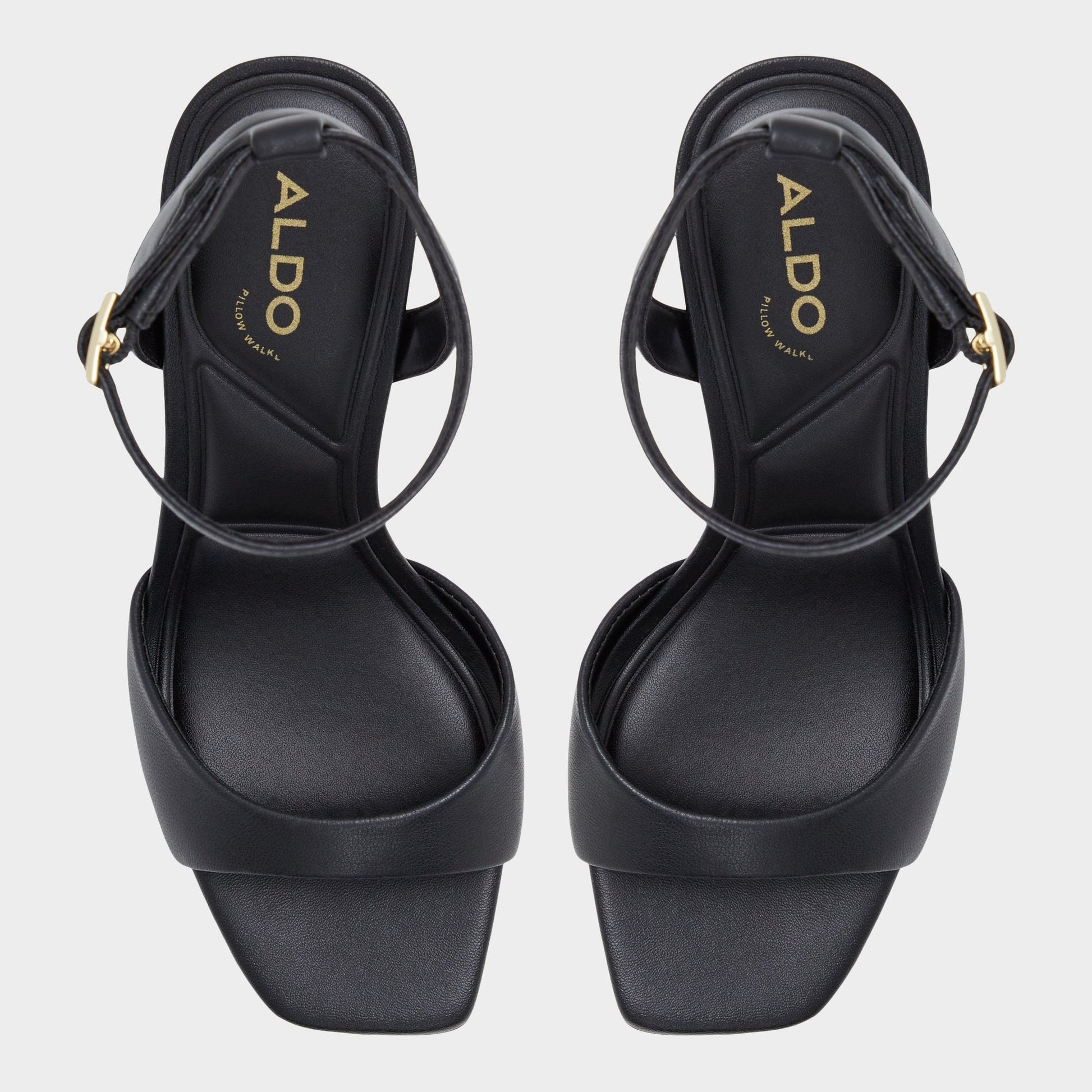 Sake Black Women's Strappy sandals - Strappy heeled sandal - Black
