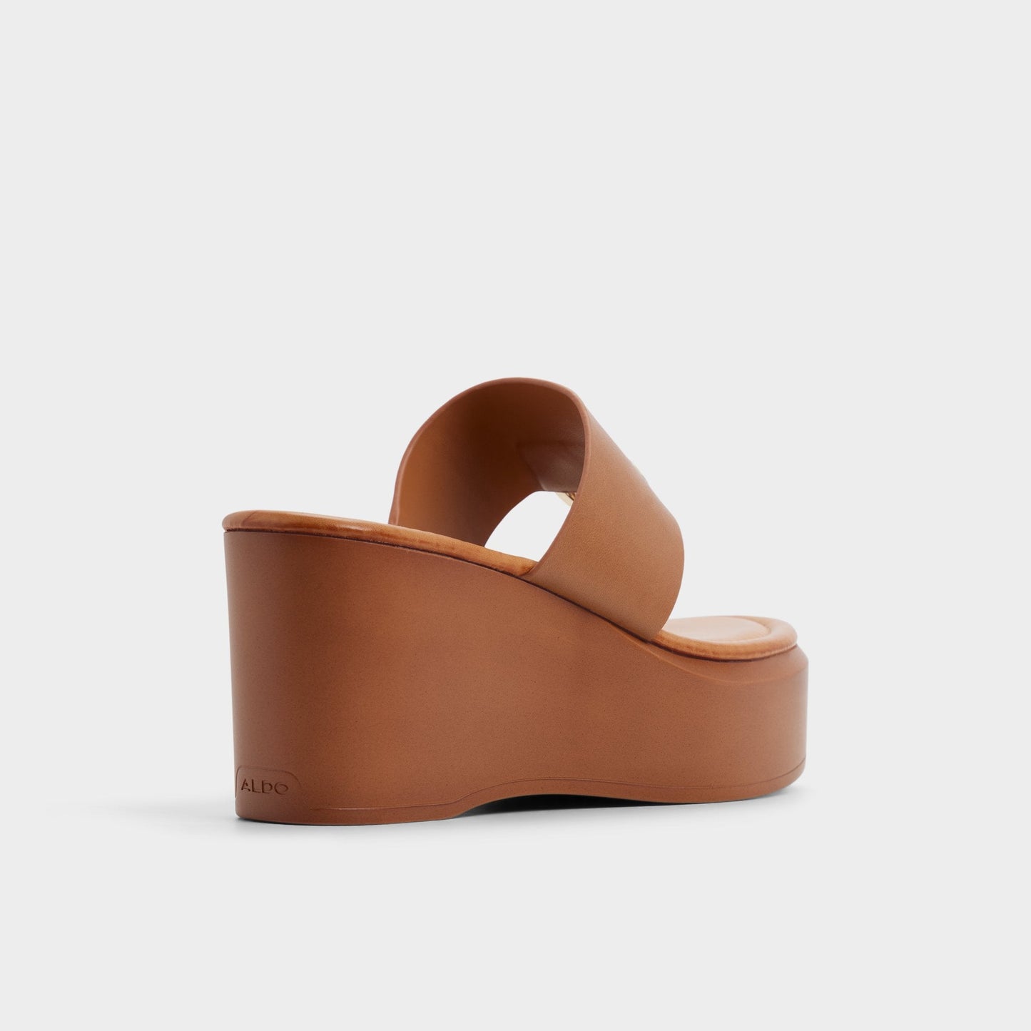 Friegan in Medium Brown - Slide sandal, Wedge heel - Medium brown