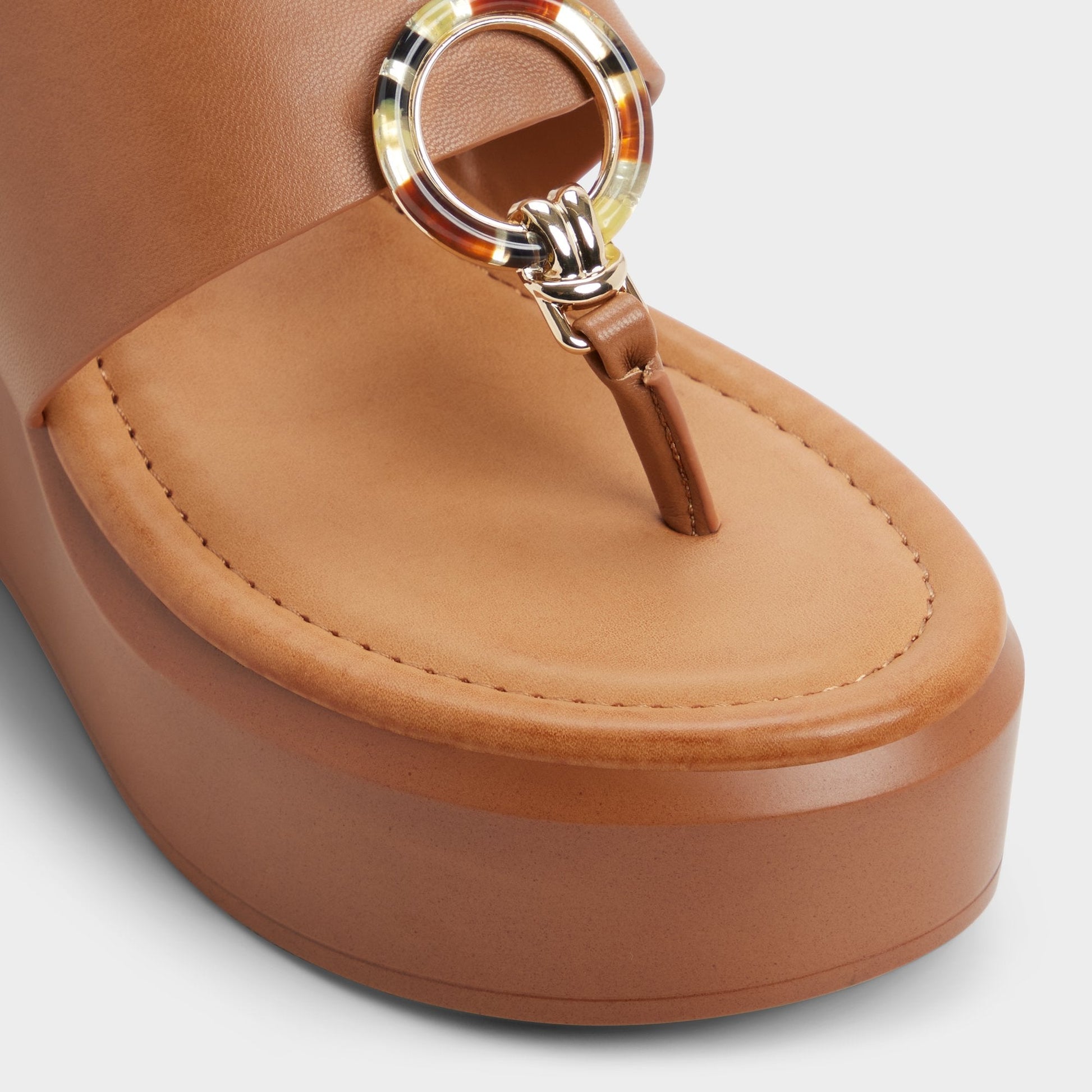 Friegan in Medium Brown - Slide sandal, Wedge heel - Medium brown