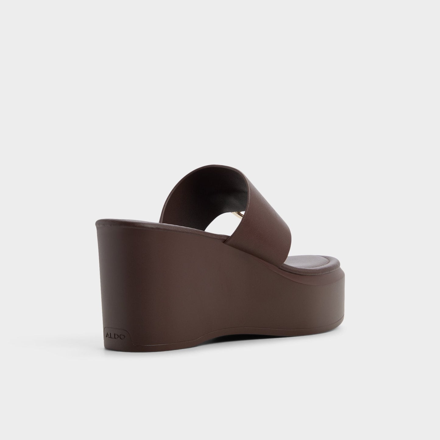 Friegan in Dark Brown - Slide sandal, Wedge heel - Dark brown