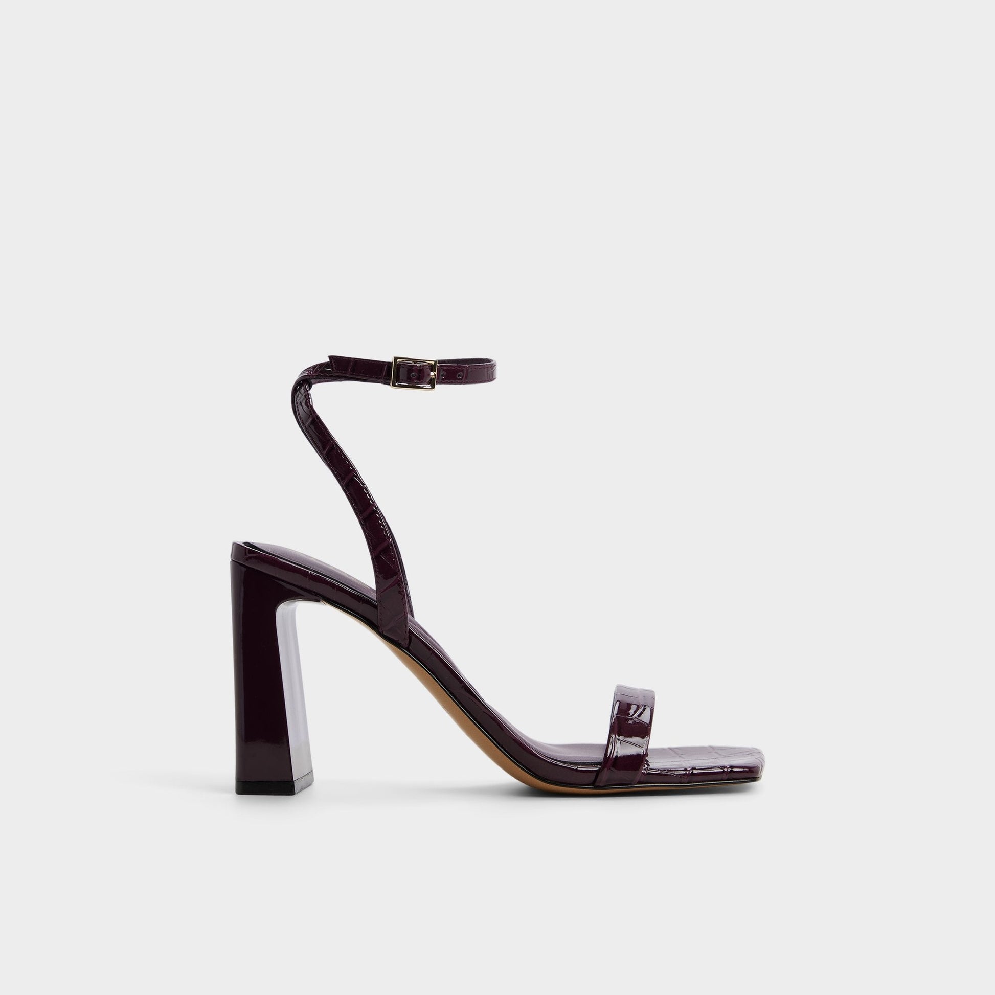 Azzira in Bordo - Strappy heeled sandal, Block heel - Bordo
