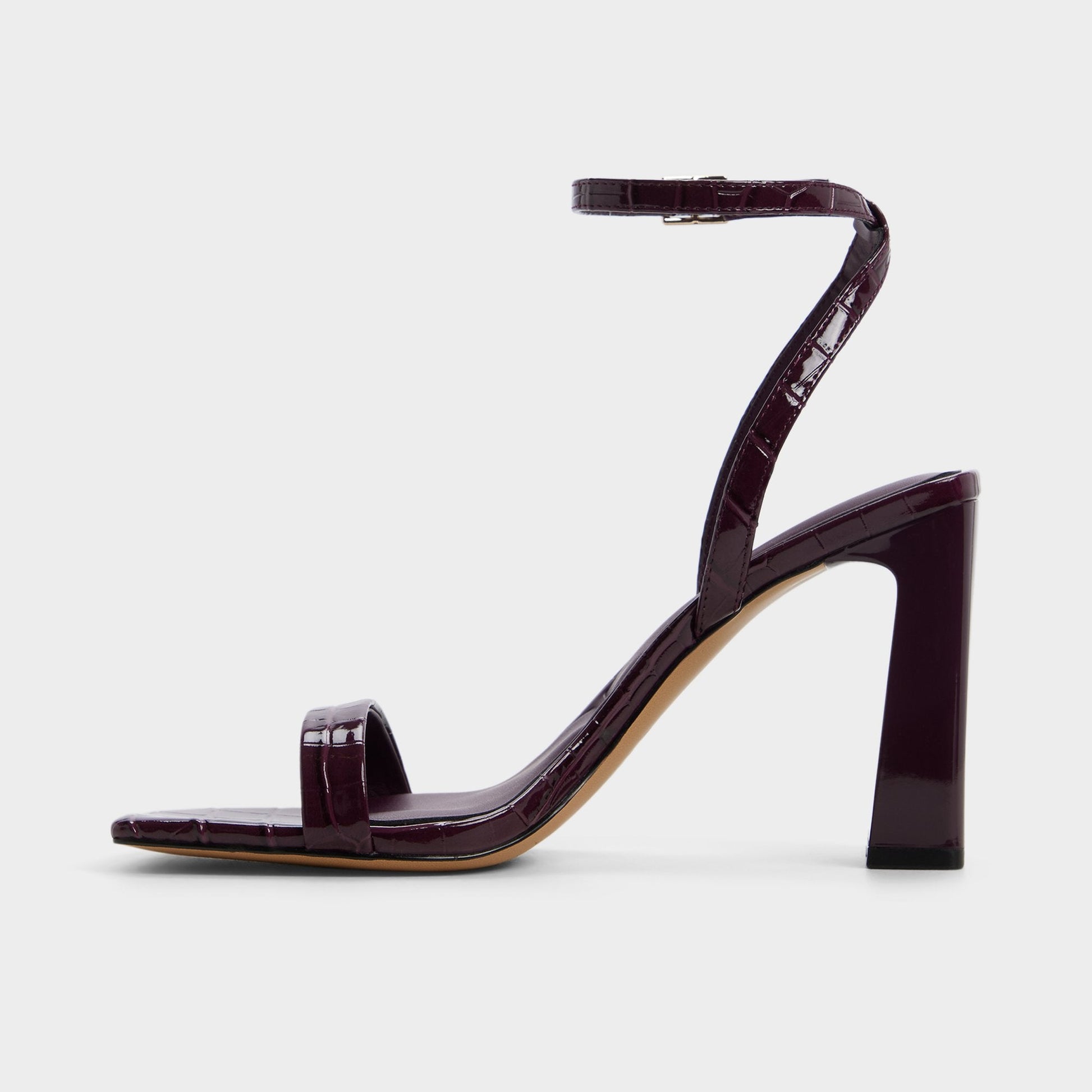 Azzira in Bordo - Strappy heeled sandal, Block heel - Bordo