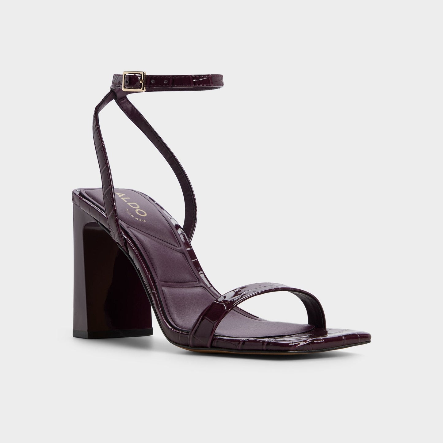 Azzira in Bordo - Strappy heeled sandal, Block heel - Bordo