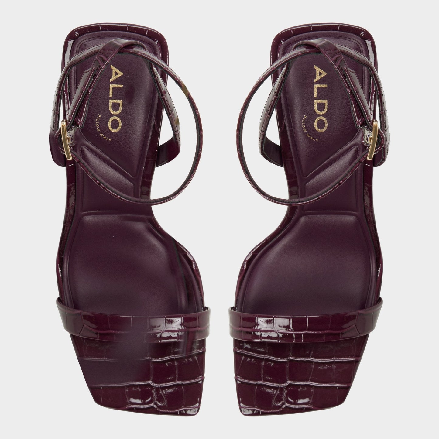 Azzira in Bordo - Strappy heeled sandal, Block heel - Bordo