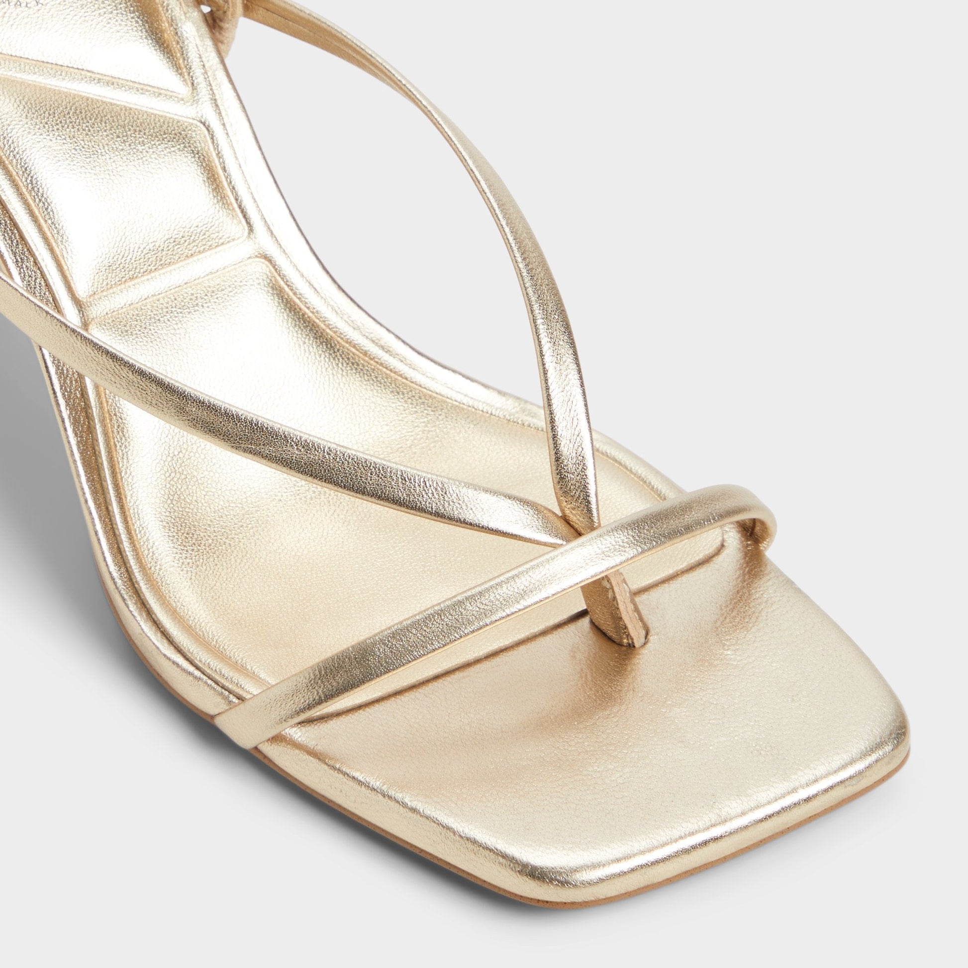 Riva Gold Women's Strappy sandals - Sling back heeled sandal, Stiletto heel - Gold
