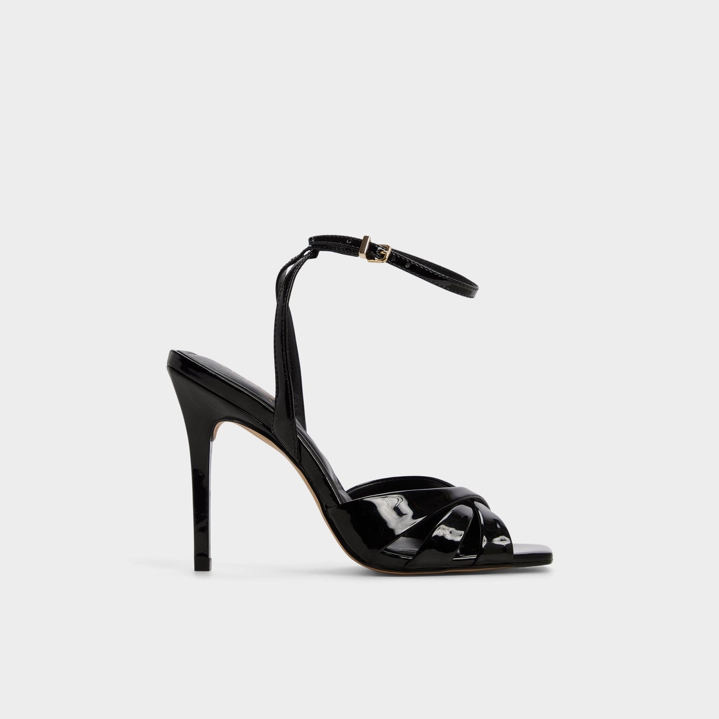 Meteora in Black - Strappy heeled sandal, Stiletto heel - Black