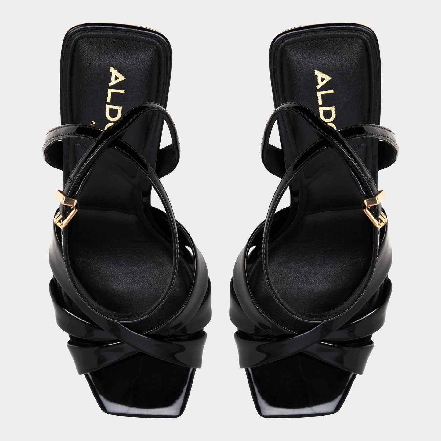 Meteora in Black - Strappy heeled sandal, Stiletto heel - Black
