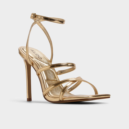 Galoi Gold Women's Iridescent metallics - Strappy heeled sandal - Gold