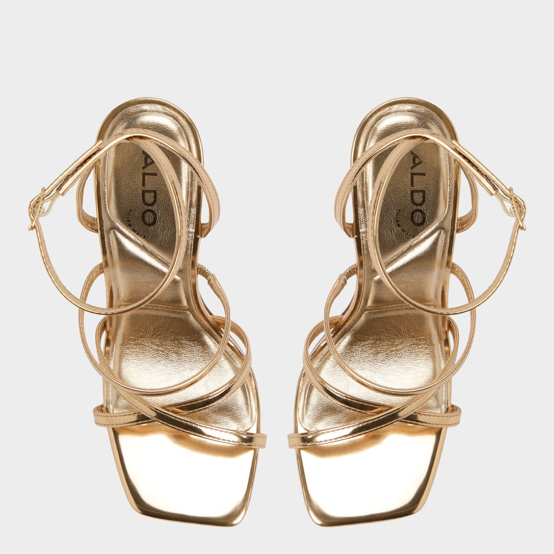 Galoi Gold Women's Iridescent metallics - Strappy heeled sandal - Gold