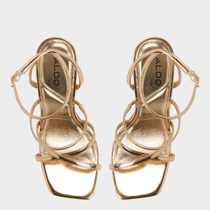 Galoi Gold Women's Iridescent metallics - Strappy heeled sandal - Gold