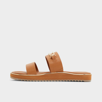 Lagoon Other Brown Women's Flats - Strappy flat sandal, Footbed sandal - Other brown