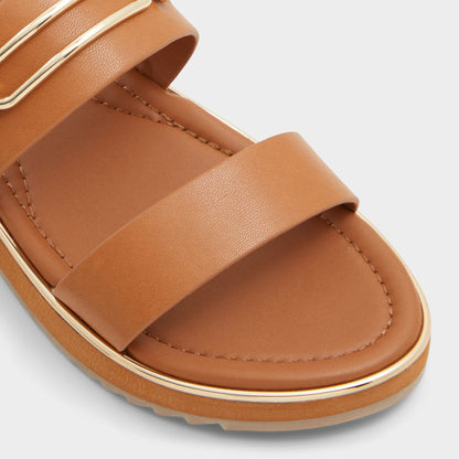 Lagoon Other Brown Women's Flats - Strappy flat sandal, Footbed sandal - Other brown