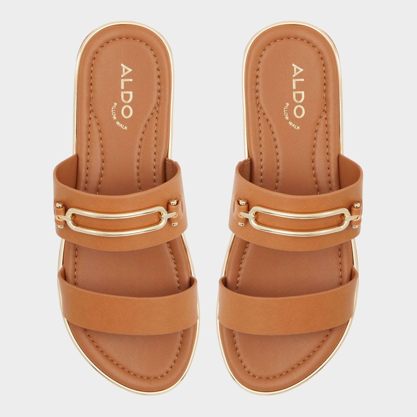 Lagoon Other Brown Women's Flats - Strappy flat sandal, Footbed sandal - Other brown
