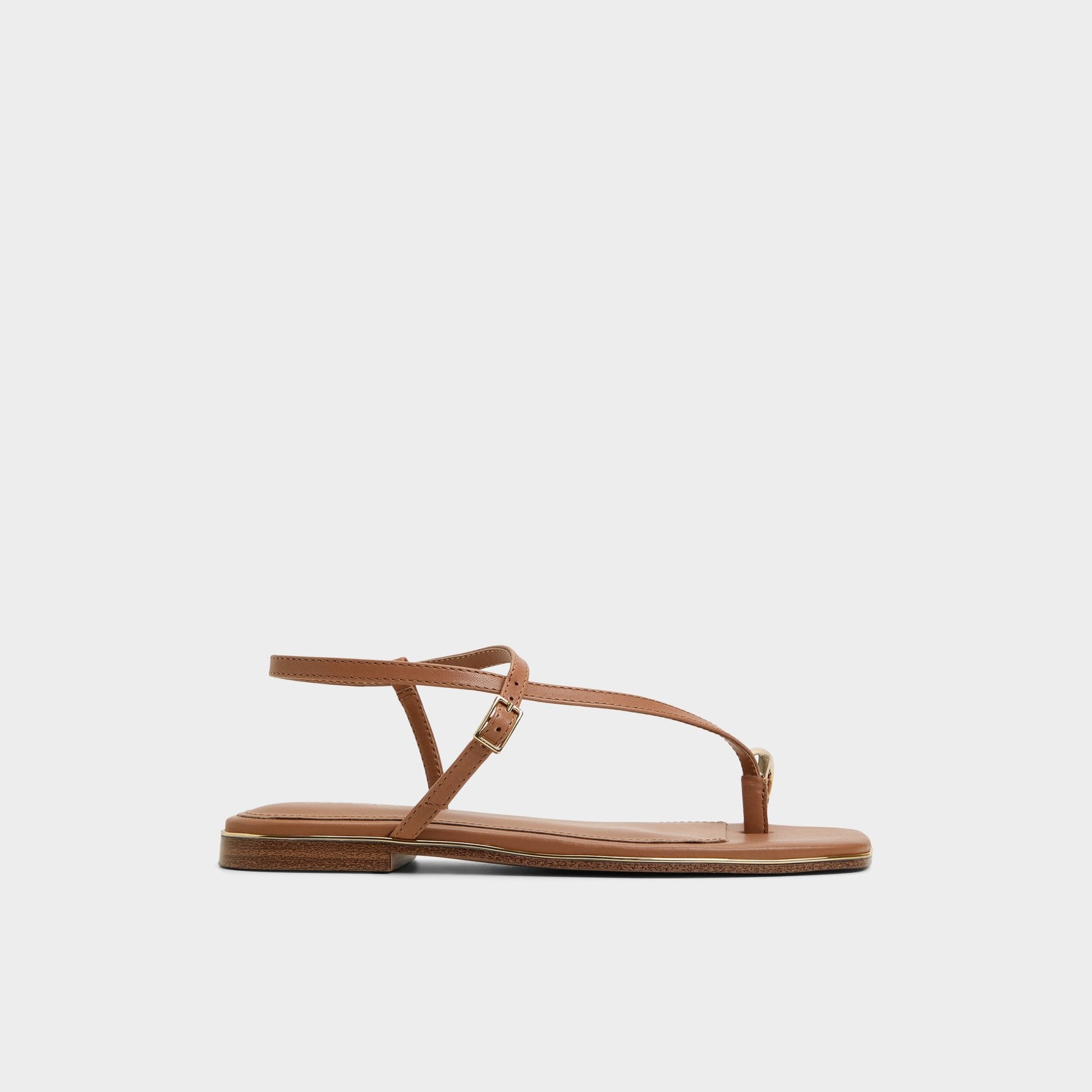 Jomalina Medium Brown Women's Flats - Strappy flat sandal - Medium Brown