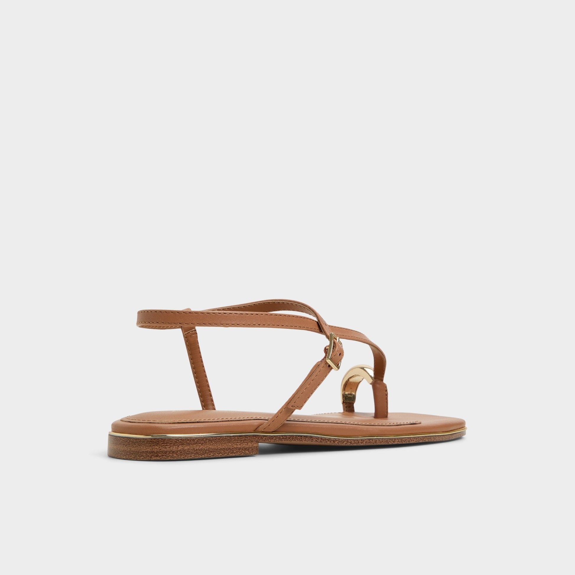 Jomalina Medium Brown Women's Flats - Strappy flat sandal - Medium Brown