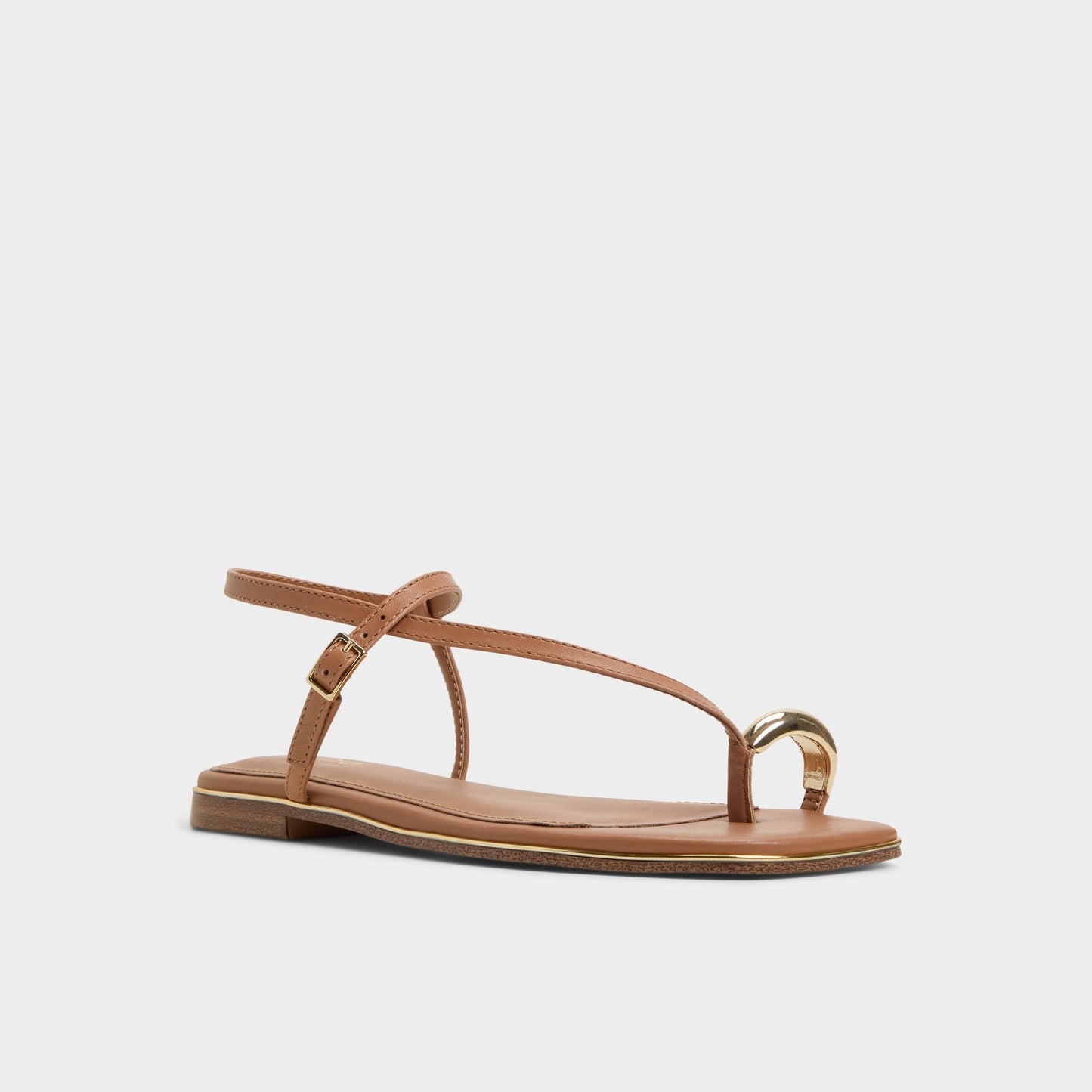 Jomalina Medium Brown Women's Flats - Strappy flat sandal - Medium Brown