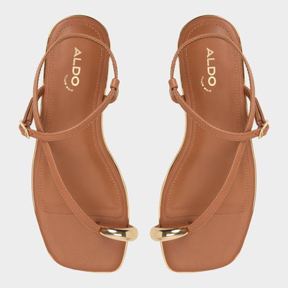 Jomalina Medium Brown Women's Flats - Strappy flat sandal - Medium Brown