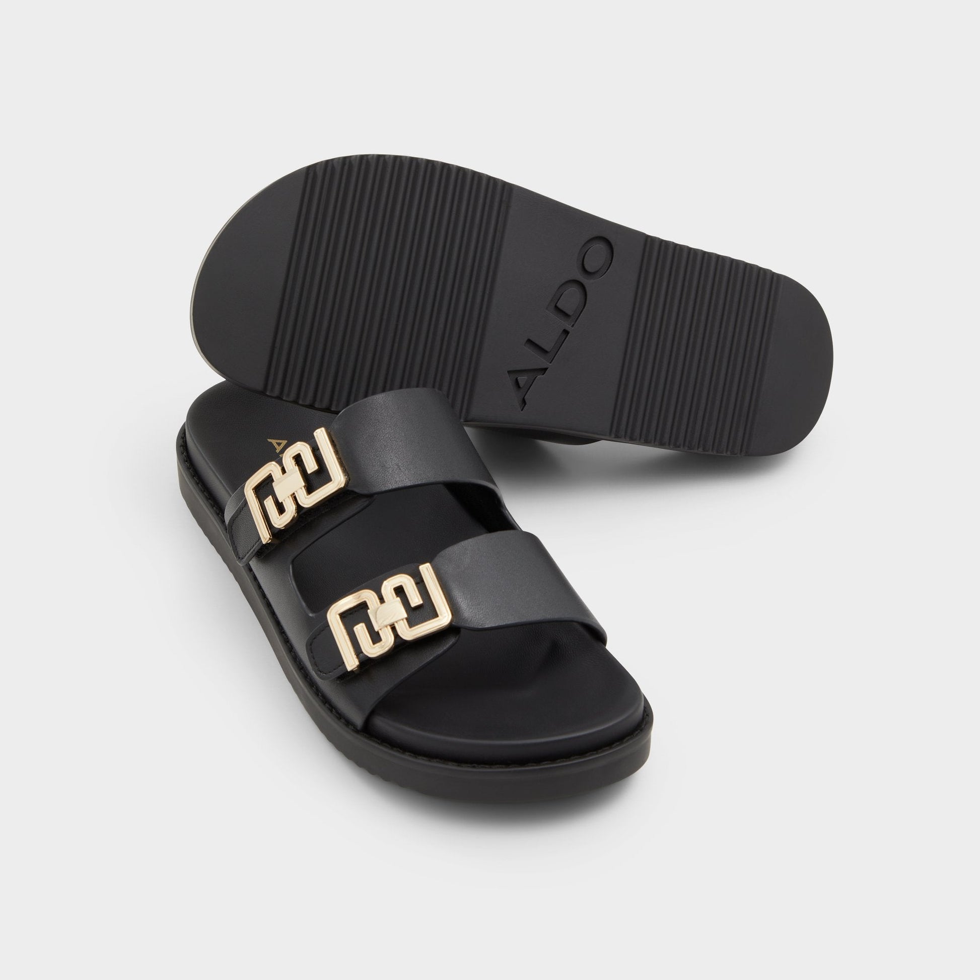 Alessie Black Women's Footbed sandals - Footbed sandal, Footbed sandal - Black