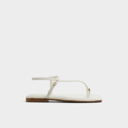 Jomalina White Women's Flats - Strappy flat sandal - White