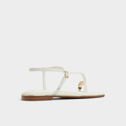 Jomalina White Women's Flats - Strappy flat sandal - White