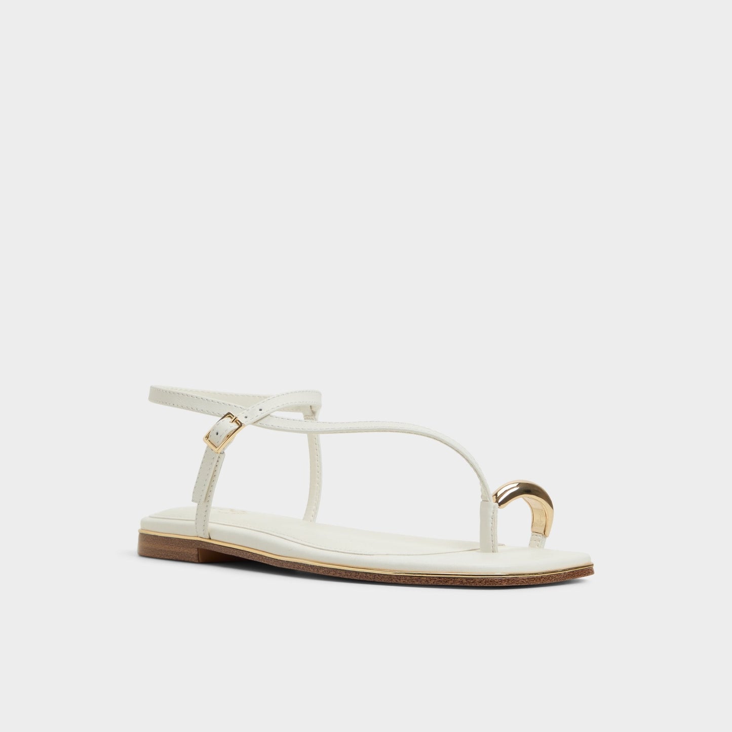 Jomalina White Women's Flats - Strappy flat sandal - White