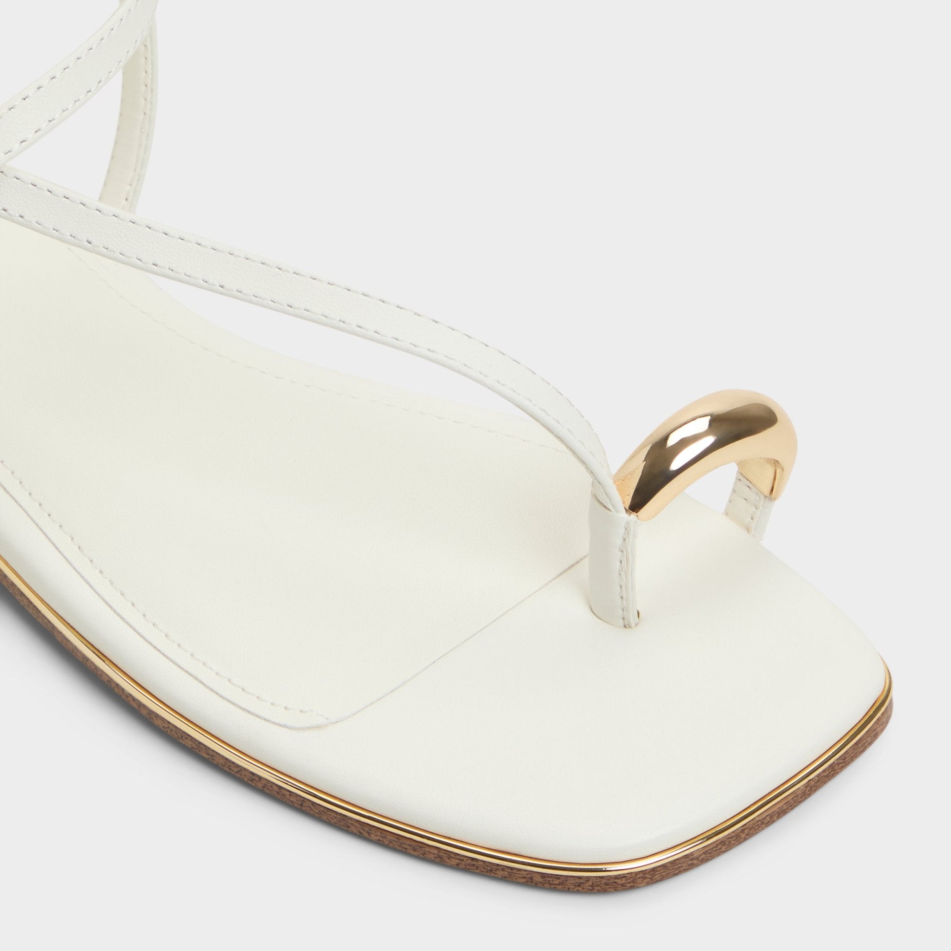 Jomalina White Women's Flats - Strappy flat sandal - White