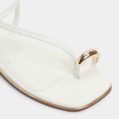 Jomalina White Women's Flats - Strappy flat sandal - White