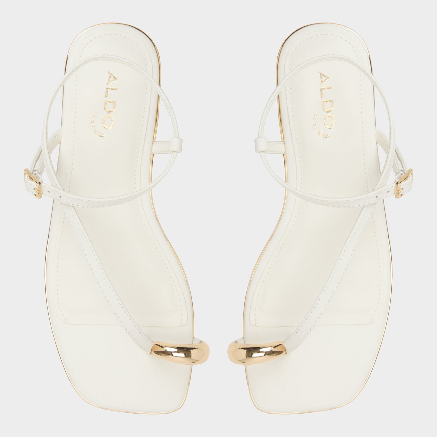 Jomalina White Women's Flats - Strappy flat sandal - White