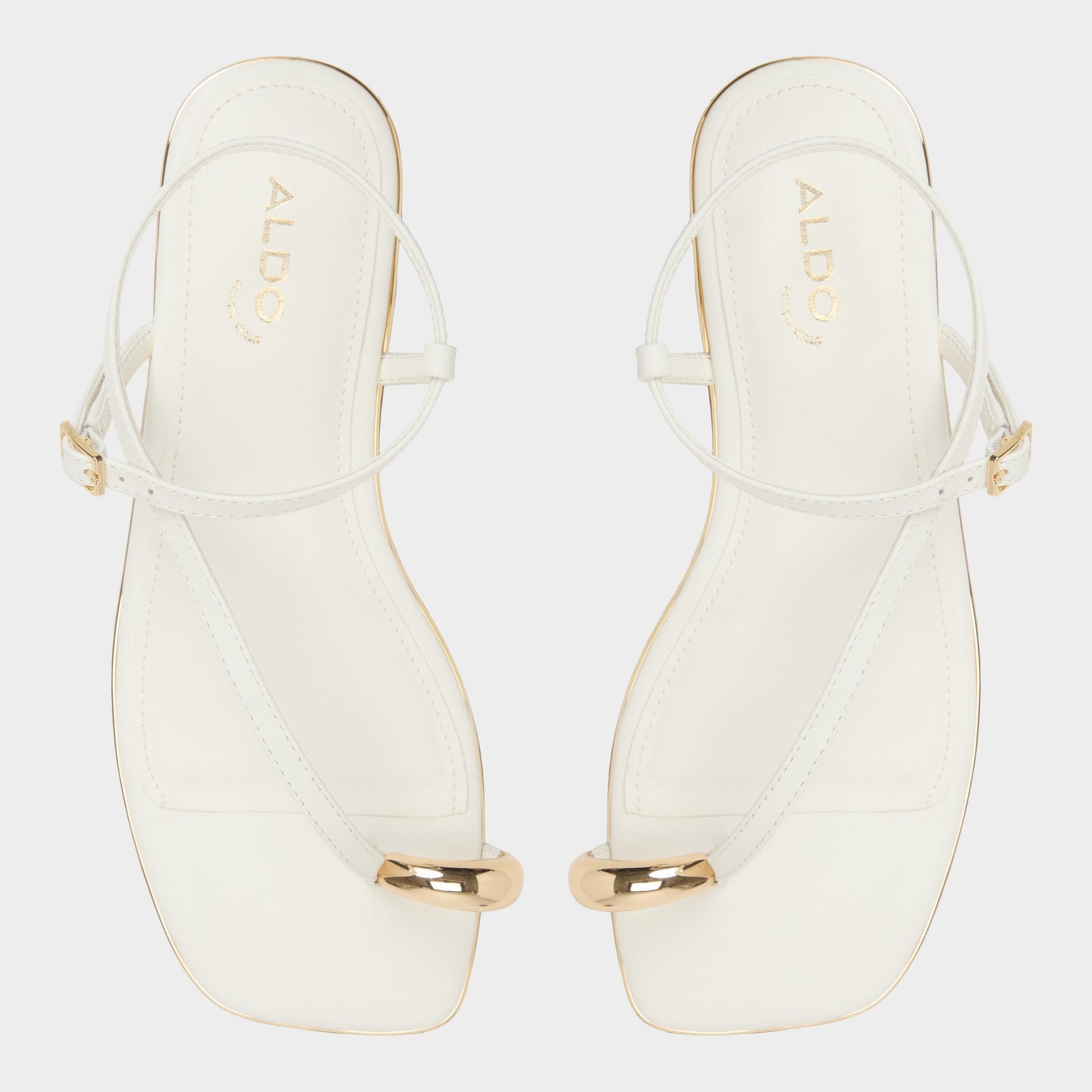Jomalina White Women's Flats - Strappy flat sandal - White