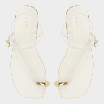 Jomalina White Women's Flats - Strappy flat sandal - White