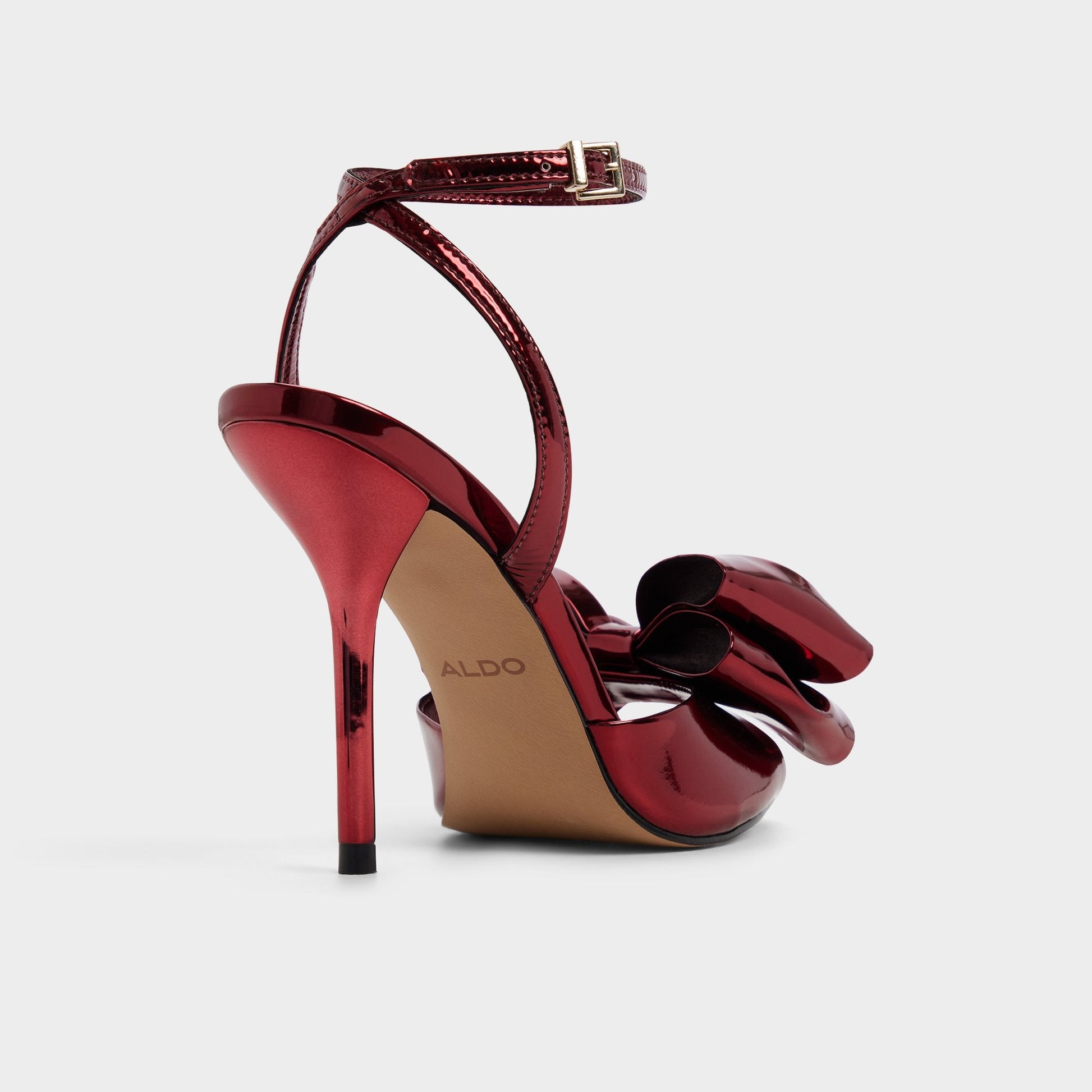 Tinsletta in Medium Red - Heeled sandal, Stiletto heel - Medium red