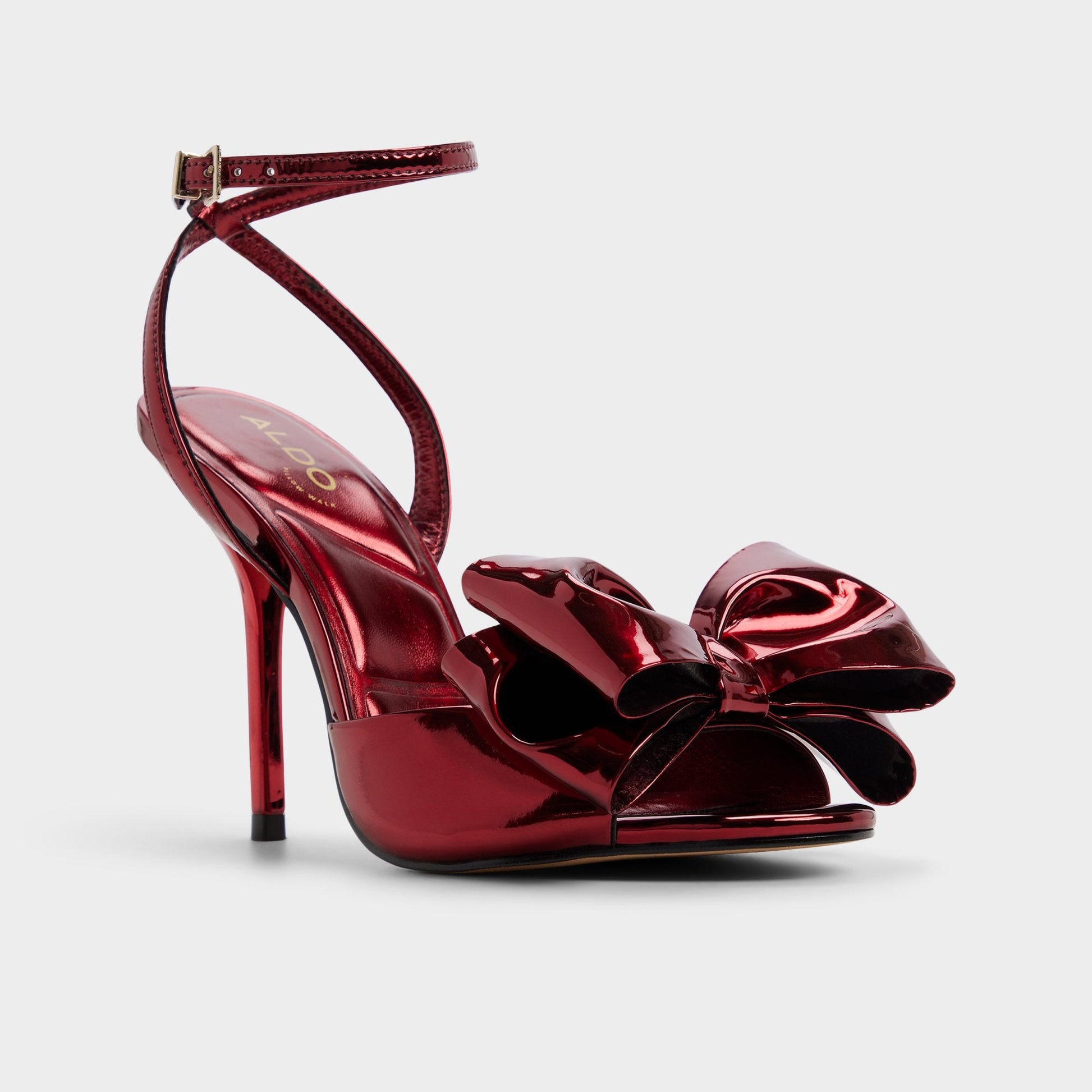Tinsletta in Medium Red - Heeled sandal, Stiletto heel - Medium red