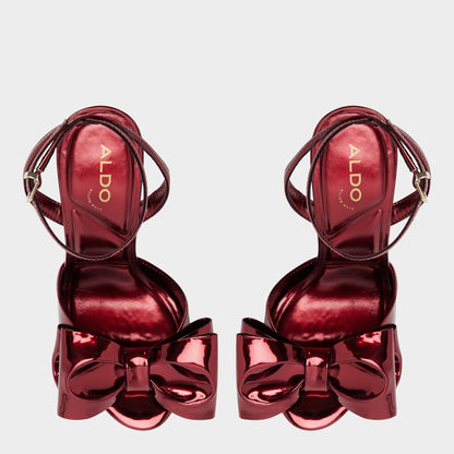 Tinsletta in Medium Red - Heeled sandal, Stiletto heel - Medium red