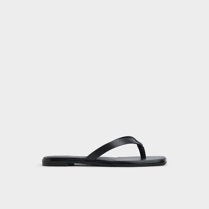 Theao Black Women's Flats - Flip flop - Black