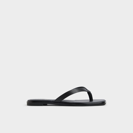 Theao Black Women's Flats - Flip flop - Black