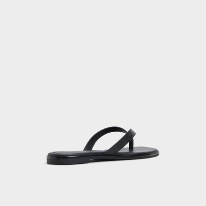 Theao Black Women's Flats - Flip flop - Black